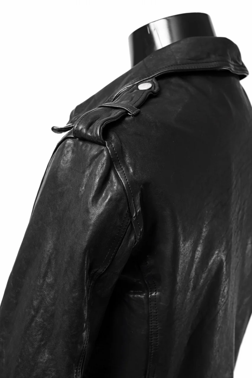 ISAMU KATAYAMA BACKLASH DOUBLE BREASTED JACKET / DOUBLE-SHOULDER OBJECT DYED (BLACK) - Image 37