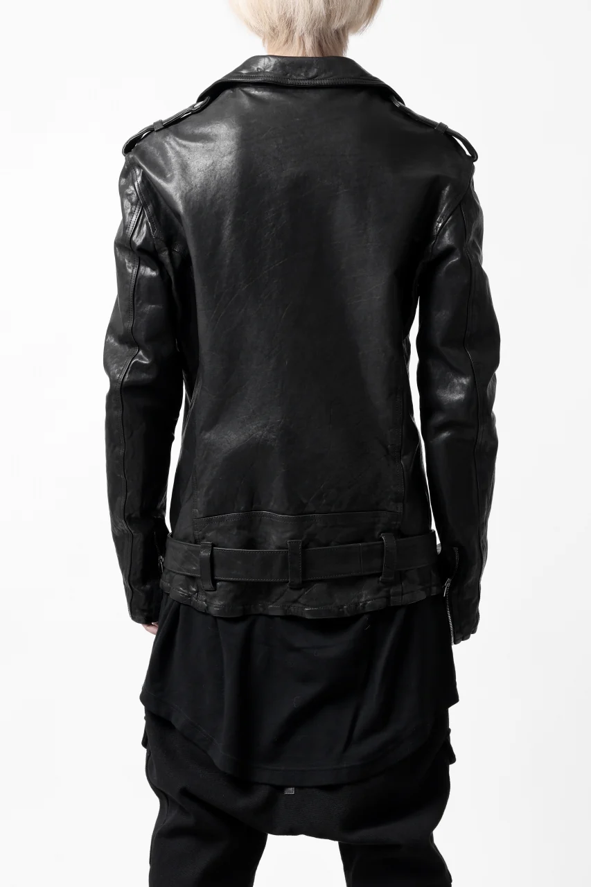 ISAMU KATAYAMA BACKLASH DOUBLE BREASTED JACKET / DOUBLE-SHOULDER OBJECT DYED (BLACK) - Image 5