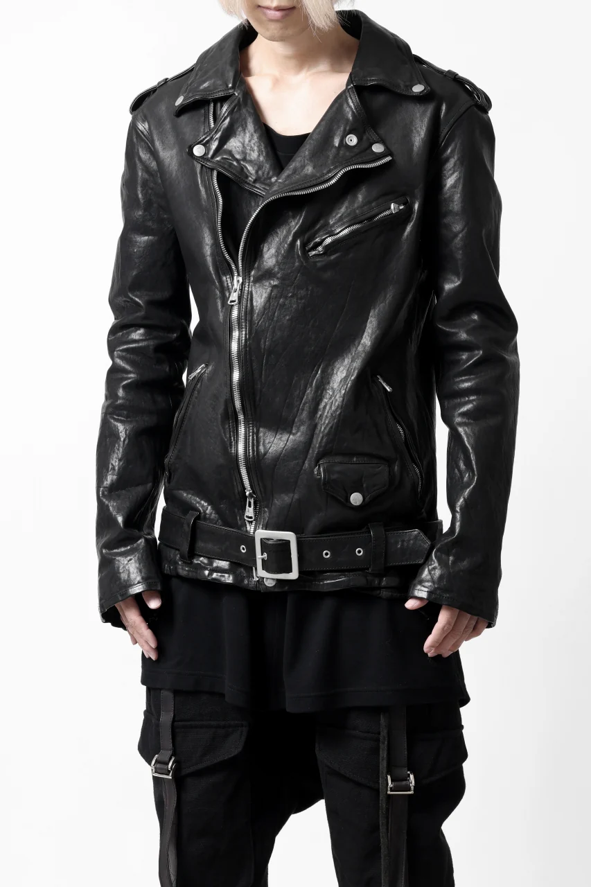 ISAMU KATAYAMA BACKLASH DOUBLE BREASTED JACKET / DOUBLE-SHOULDER OBJECT DYED (BLACK) - Image 6