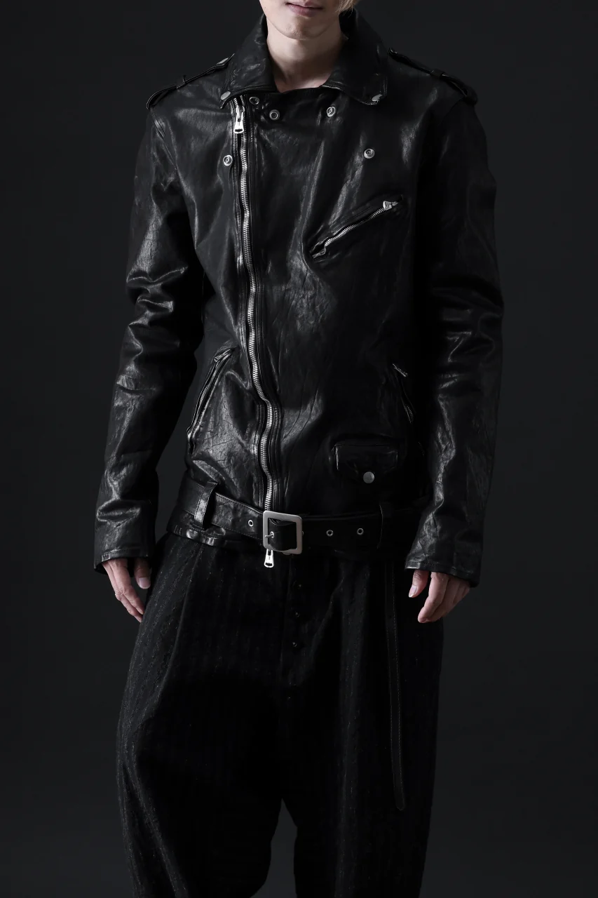 ISAMU KATAYAMA BACKLASH DOUBLE BREASTED JACKET / DOUBLE-SHOULDER OBJECT DYED (BLACK) - Image 69