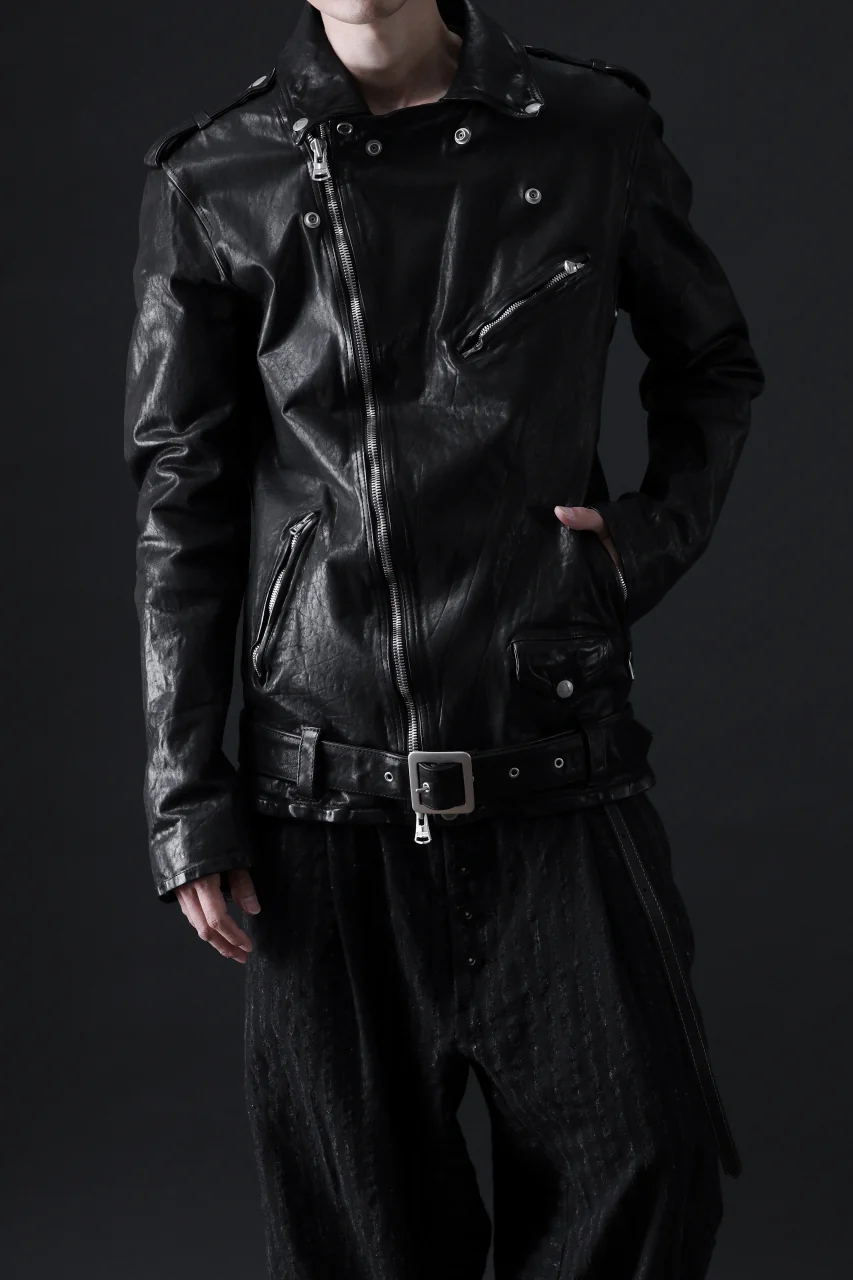 ISAMU KATAYAMA BACKLASH DOUBLE BREASTED JACKET / DOUBLE-SHOULDER OBJECT DYED (BLACK) - Image 70