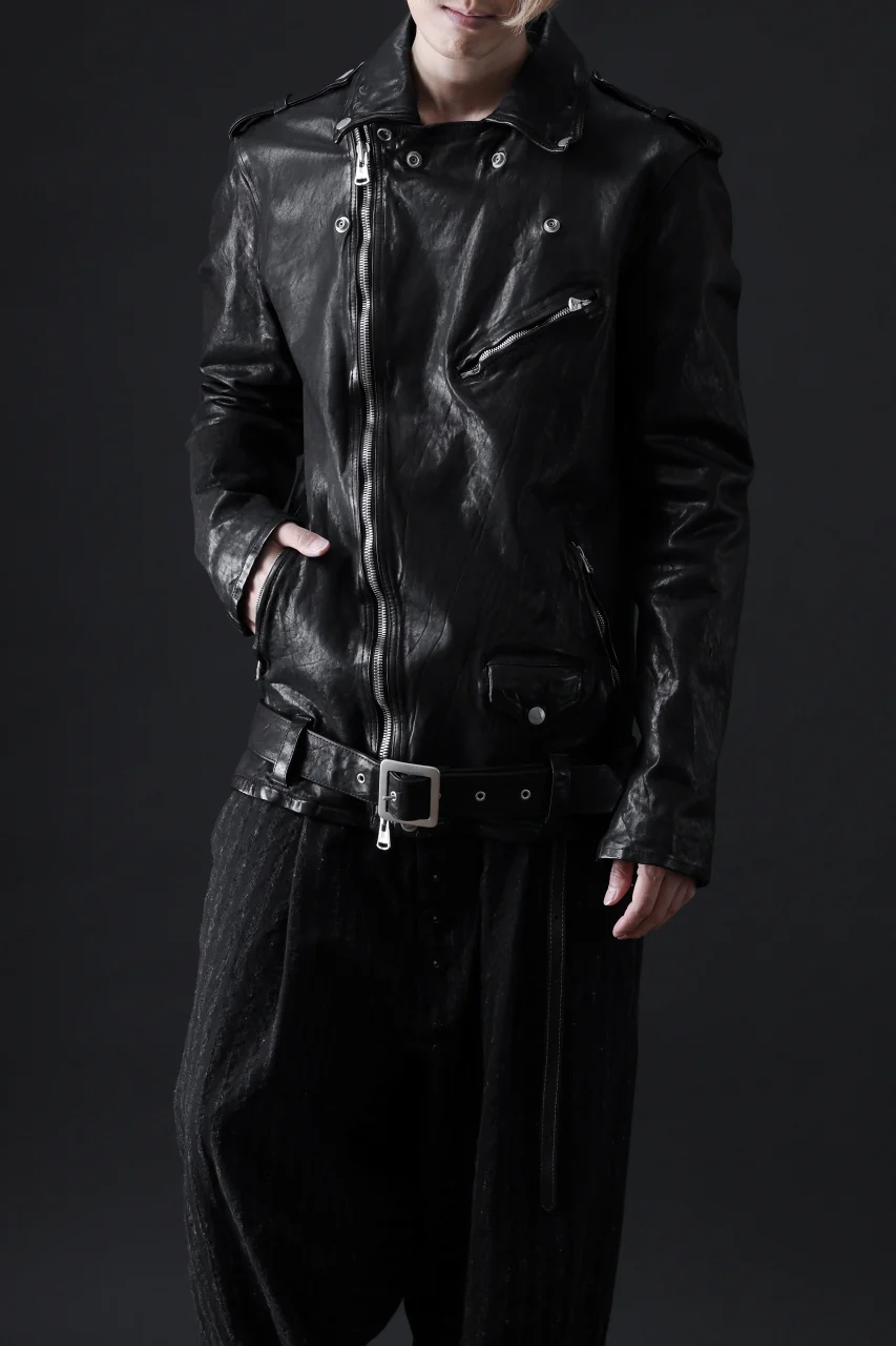 ISAMU KATAYAMA BACKLASH DOUBLE BREASTED JACKET / DOUBLE-SHOULDER OBJECT DYED (BLACK) - Image 71