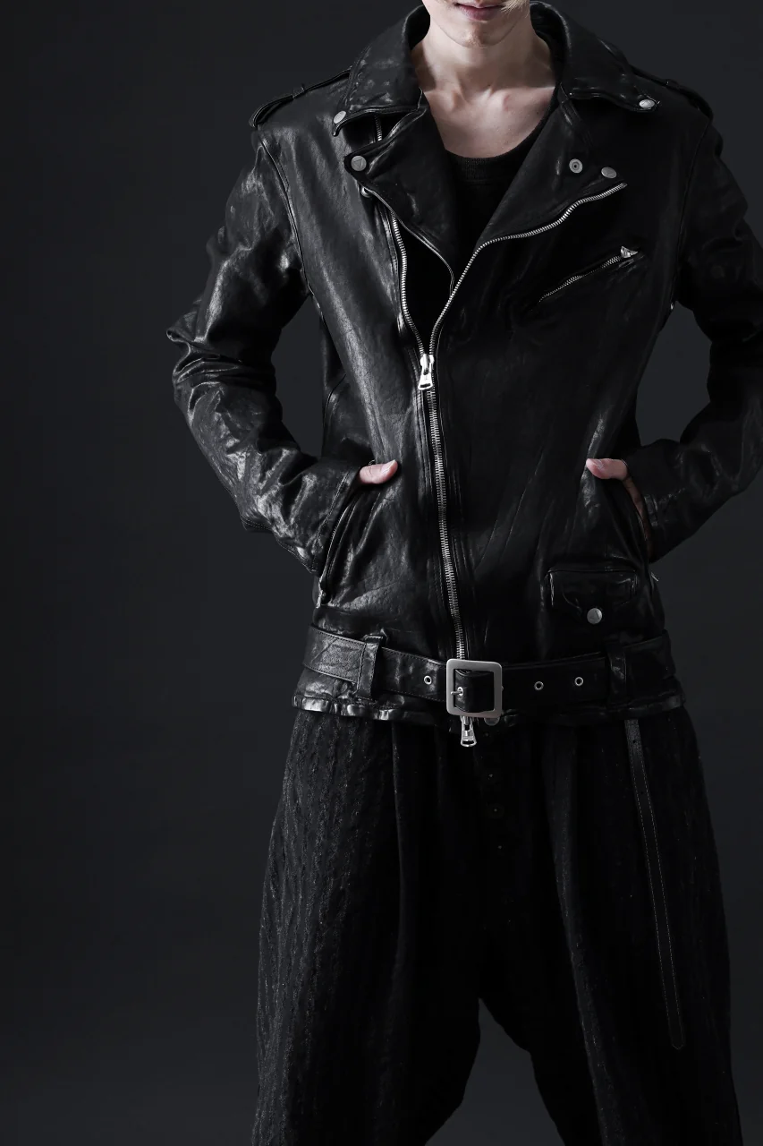 ISAMU KATAYAMA BACKLASH DOUBLE BREASTED JACKET / DOUBLE-SHOULDER OBJECT DYED (BLACK) - Image 77