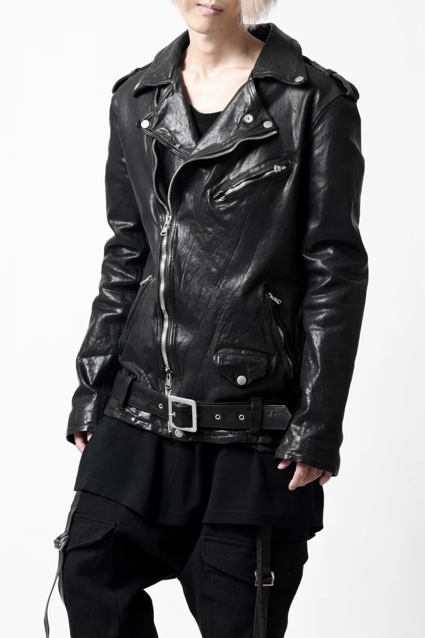 ISAMU KATAYAMA BACKLASH DOUBLE BREASTED JACKET / DOUBLE-SHOULDER OBJECT DYED (BLACK) - Image 8