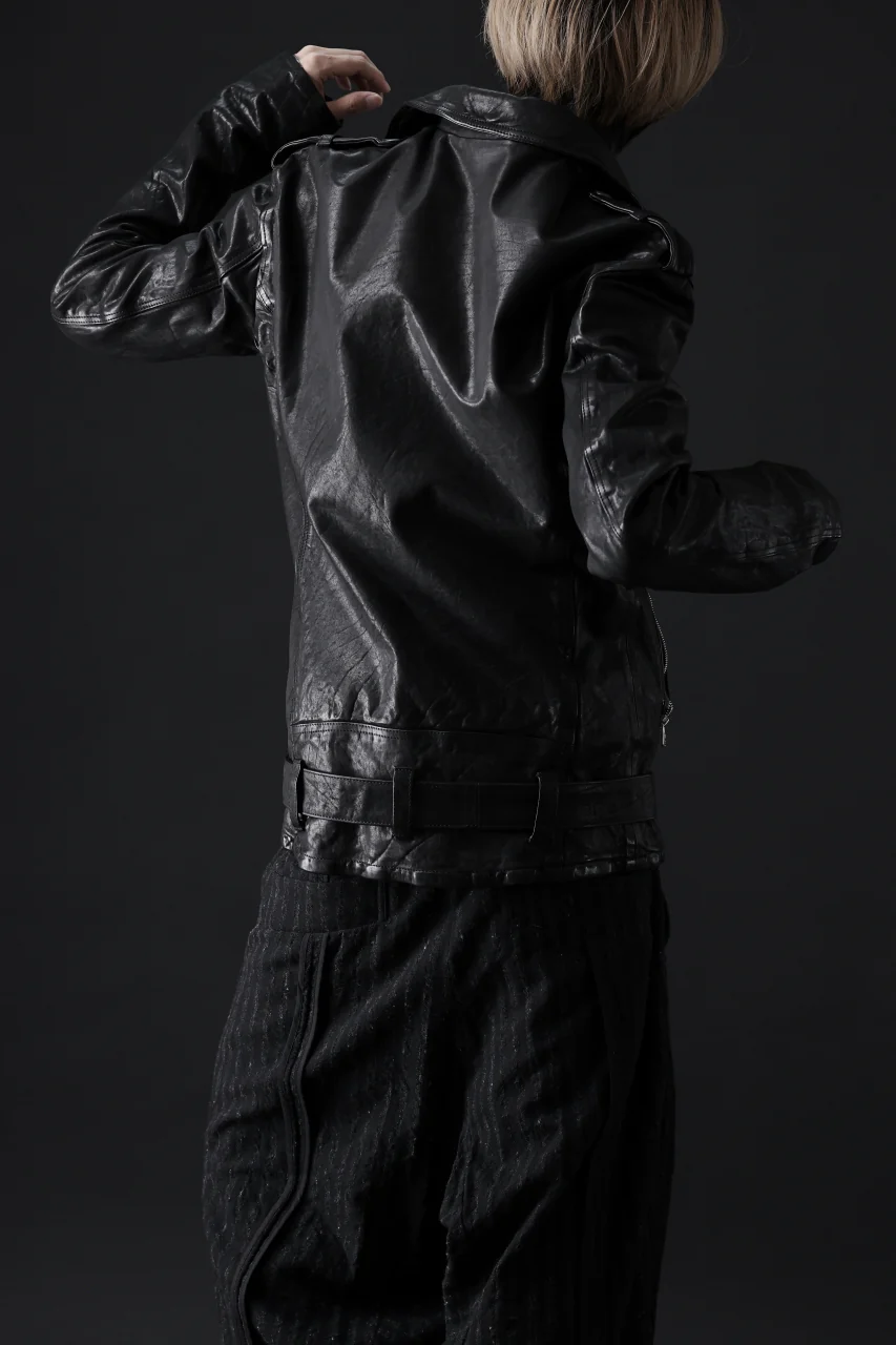 ISAMU KATAYAMA BACKLASH DOUBLE BREASTED JACKET / DOUBLE-SHOULDER OBJECT DYED (BLACK) - Image 81