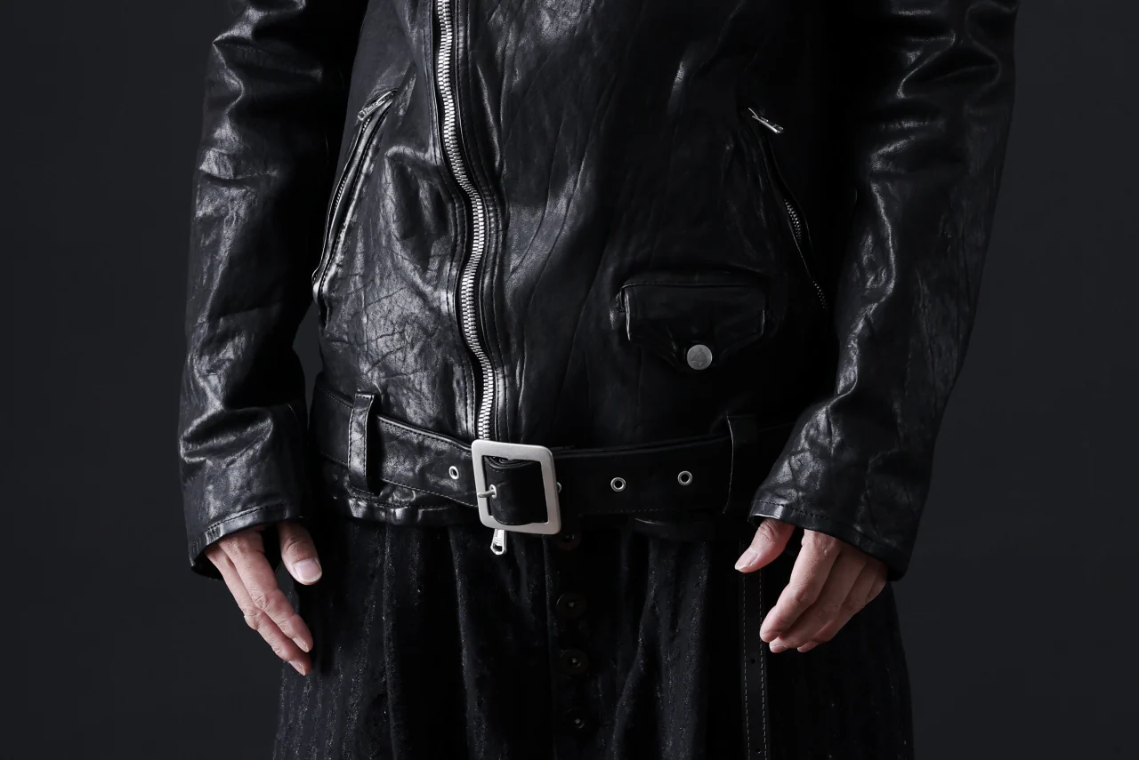 ISAMU KATAYAMA BACKLASH DOUBLE BREASTED JACKET / DOUBLE-SHOULDER OBJECT DYED (BLACK) - Image 84