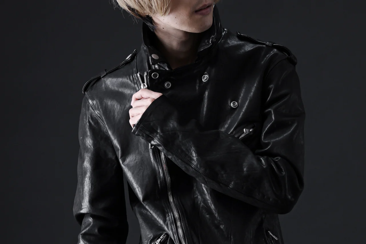 ISAMU KATAYAMA BACKLASH DOUBLE BREASTED JACKET / DOUBLE-SHOULDER OBJECT DYED (BLACK) - Image 85