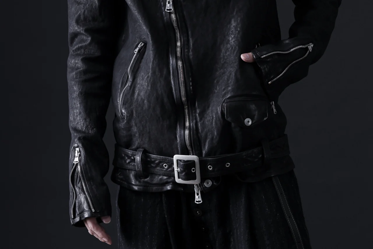ISAMU KATAYAMA BACKLASH DOUBLE BREASTED JACKET / DOUBLE-SHOULDER OBJECT DYED (BLACK) - Image 87