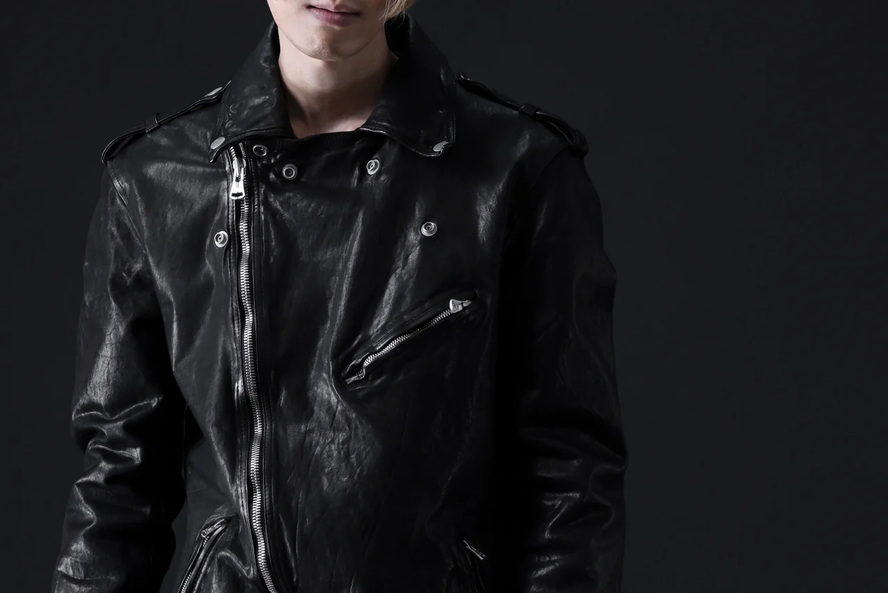 ISAMU KATAYAMA BACKLASH DOUBLE BREASTED JACKET / DOUBLE-SHOULDER OBJECT DYED (BLACK) - Image 88