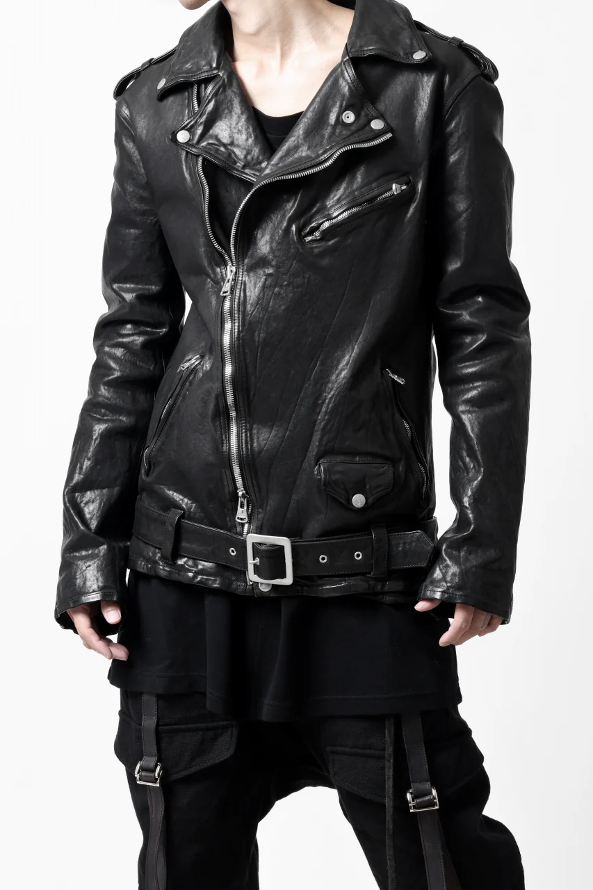 ISAMU KATAYAMA BACKLASH DOUBLE BREASTED JACKET / DOUBLE-SHOULDER OBJECT DYED (BLACK) - Image 9
