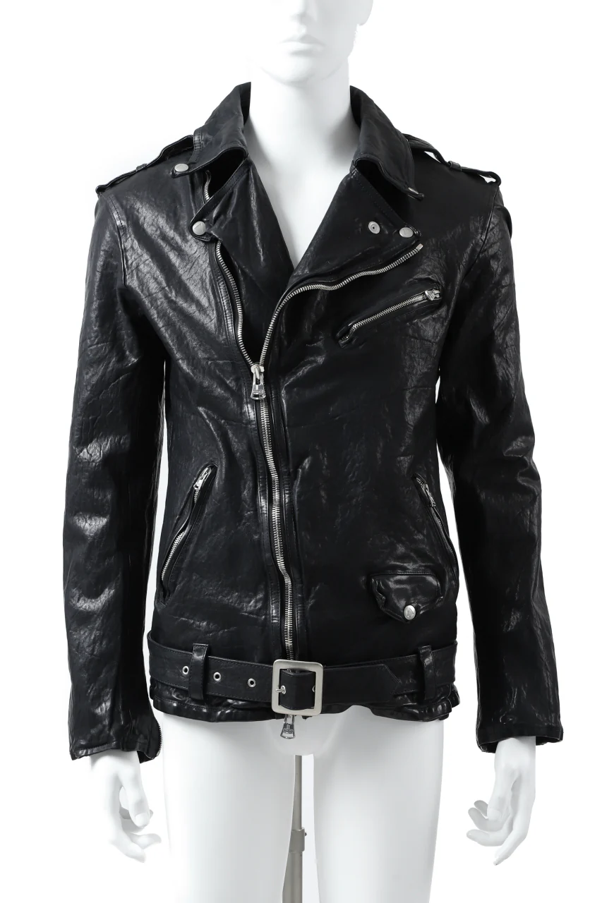 ISAMU KATAYAMA BACKLASH DOUBLE BREASTED JACKET / DOUBLE-SHOULDER OBJECT DYED (MIDNIGHT BLACK)