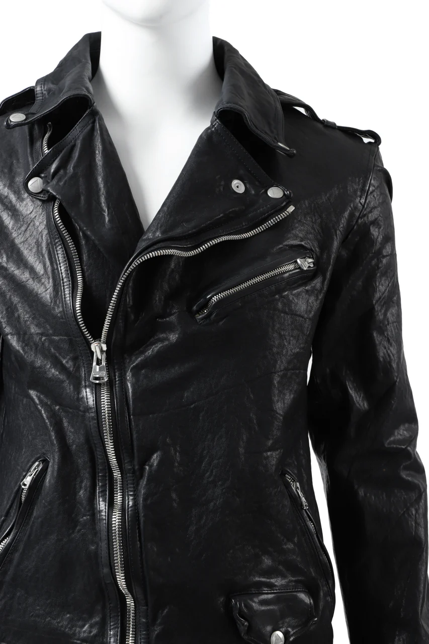ISAMU KATAYAMA BACKLASH DOUBLE BREASTED JACKET / DOUBLE-SHOULDER OBJECT DYED (MIDNIGHT BLACK) - Image 15