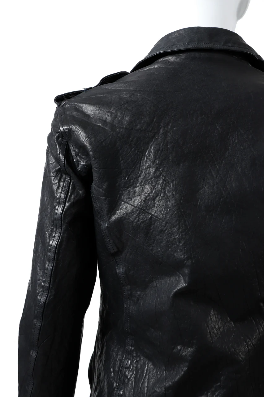 ISAMU KATAYAMA BACKLASH DOUBLE BREASTED JACKET / DOUBLE-SHOULDER OBJECT DYED (MIDNIGHT BLACK) - Image 28
