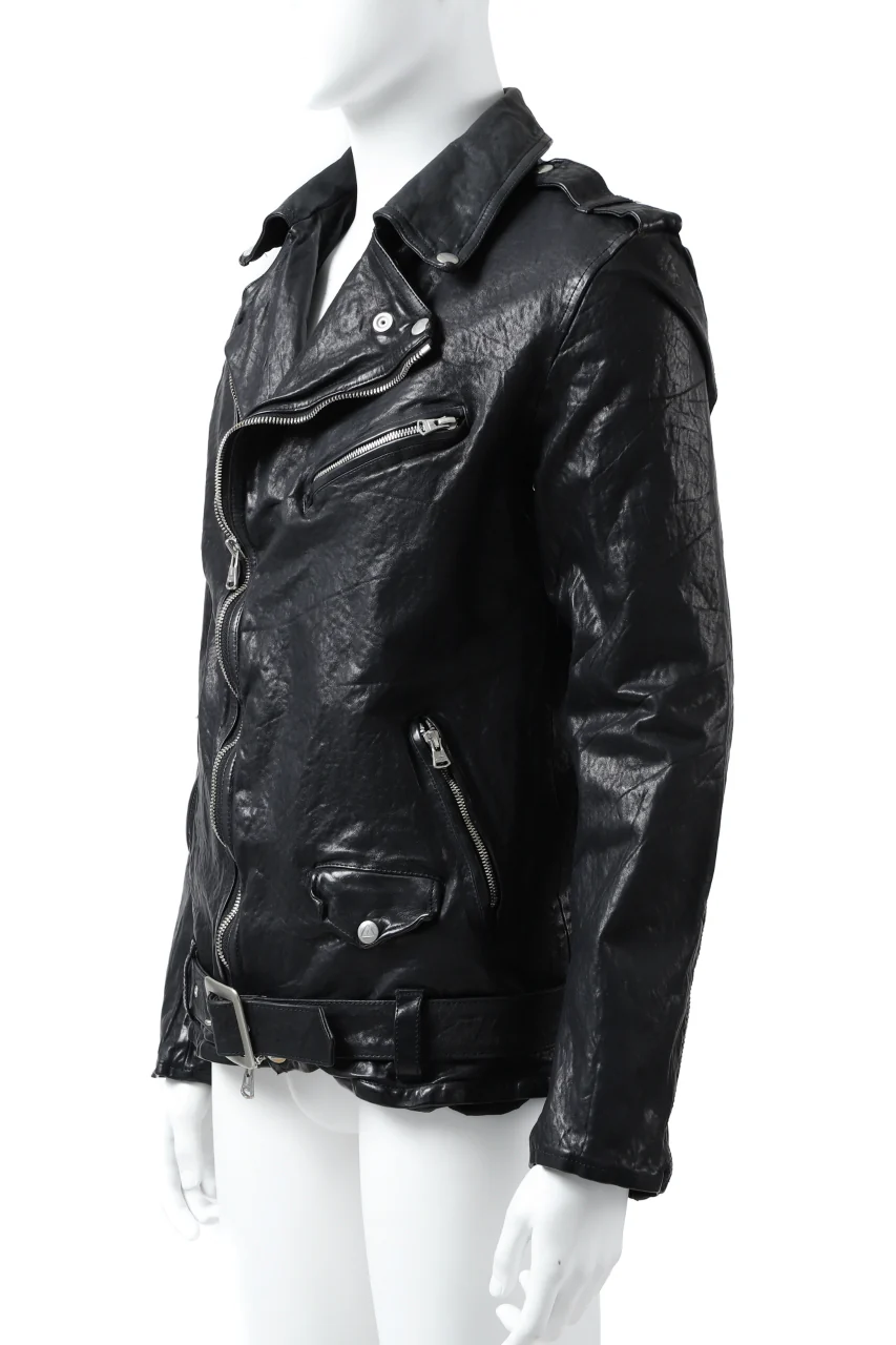 ISAMU KATAYAMA BACKLASH DOUBLE BREASTED JACKET / DOUBLE-SHOULDER OBJECT DYED (MIDNIGHT BLACK) - Image 3