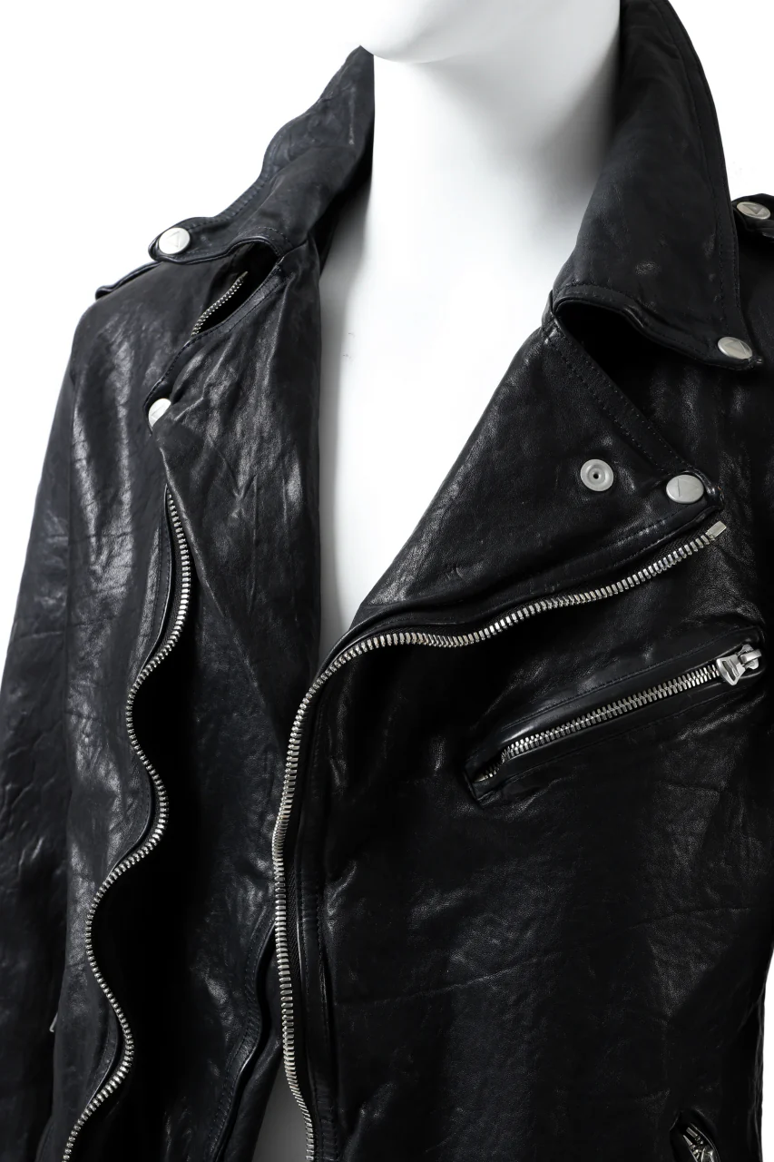 ISAMU KATAYAMA BACKLASH DOUBLE BREASTED JACKET / DOUBLE-SHOULDER OBJECT DYED (MIDNIGHT BLACK) - Image 32