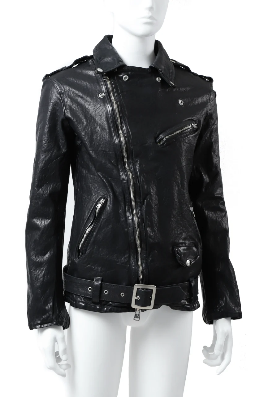 ISAMU KATAYAMA BACKLASH DOUBLE BREASTED JACKET / DOUBLE-SHOULDER OBJECT DYED (MIDNIGHT BLACK) - Image 4