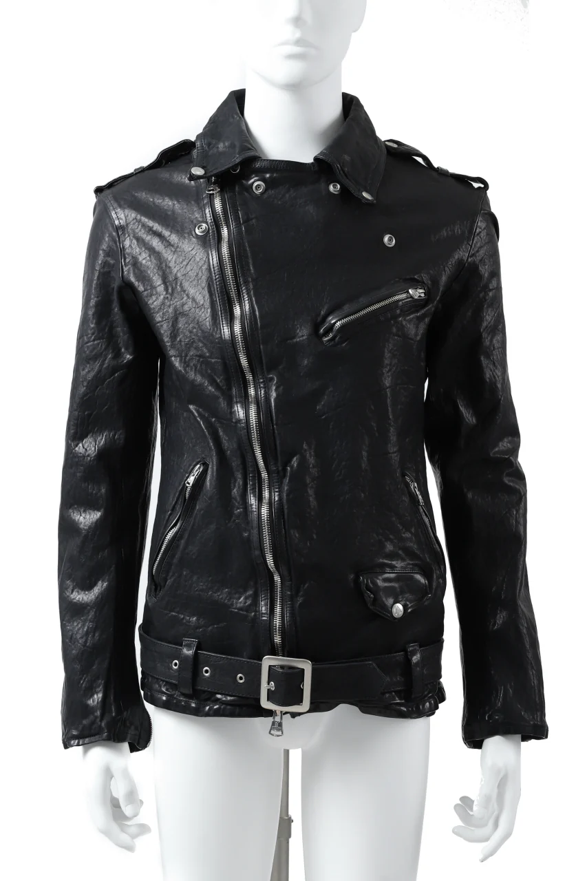 ISAMU KATAYAMA BACKLASH DOUBLE BREASTED JACKET / DOUBLE-SHOULDER OBJECT DYED (MIDNIGHT BLACK) - Image 5