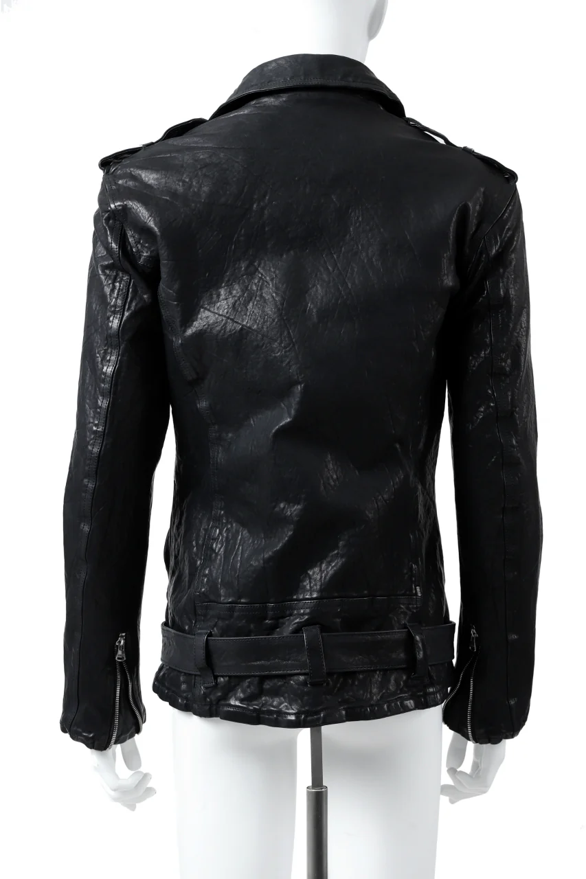 ISAMU KATAYAMA BACKLASH DOUBLE BREASTED JACKET / DOUBLE-SHOULDER OBJECT DYED (MIDNIGHT BLACK) - Image 6