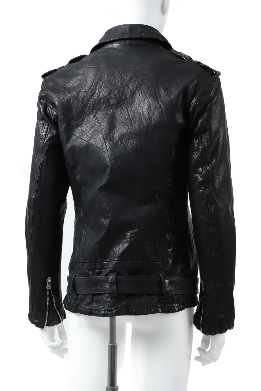 ISAMU KATAYAMA BACKLASH DOUBLE BREASTED JACKET / DOUBLE-SHOULDER OBJECT DYED (MIDNIGHT BLACK) - Image 7