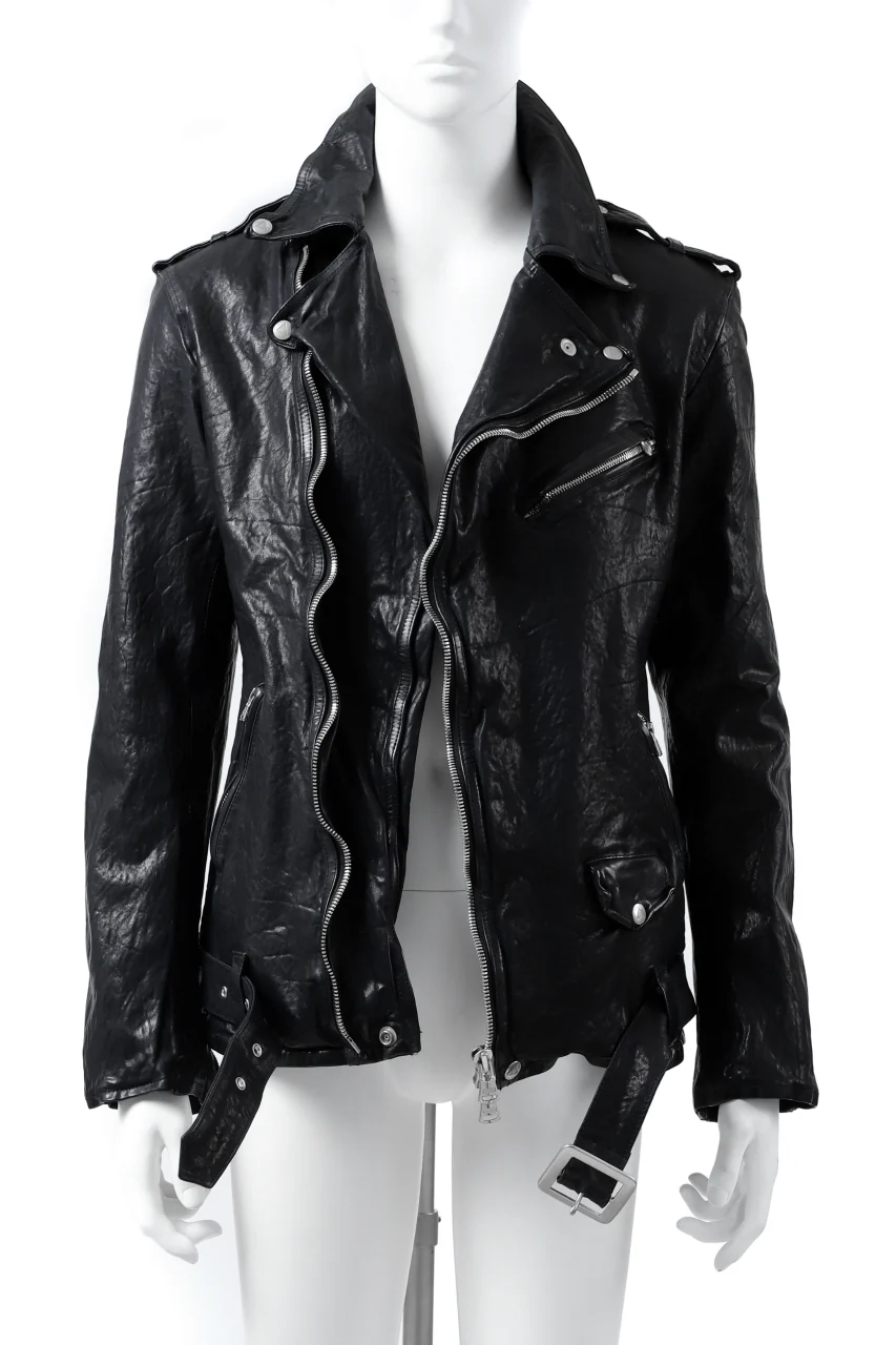 ISAMU KATAYAMA BACKLASH DOUBLE BREASTED JACKET / DOUBLE-SHOULDER OBJECT DYED (MIDNIGHT BLACK) - Image 8