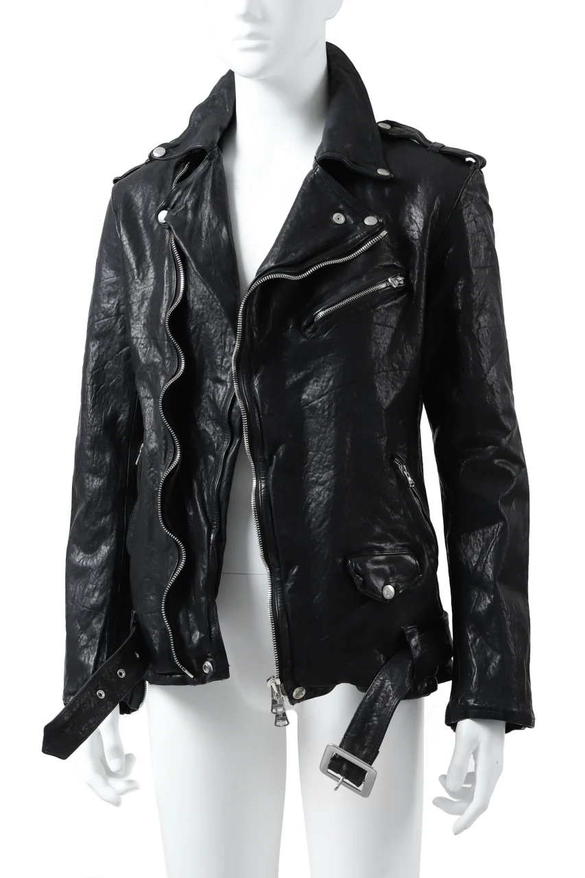 ISAMU KATAYAMA BACKLASH DOUBLE BREASTED JACKET / DOUBLE-SHOULDER OBJECT DYED (MIDNIGHT BLACK) - Image 9