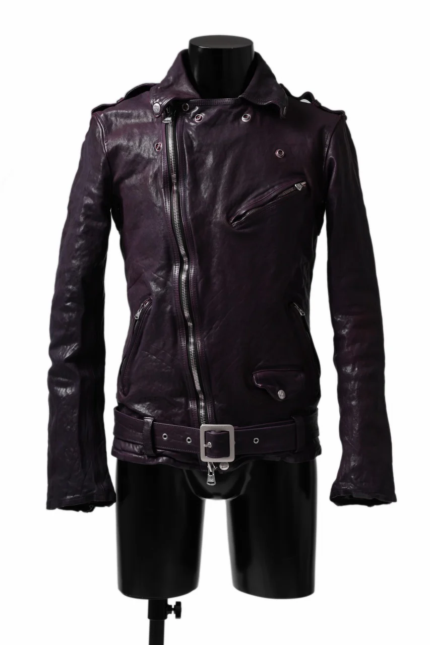 ISAMU KATAYAMA BACKLASH DOUBLE BREASTED JACKET / DOUBLE-SHOULDER OBJECT DYED (PURPLE) - Image 13