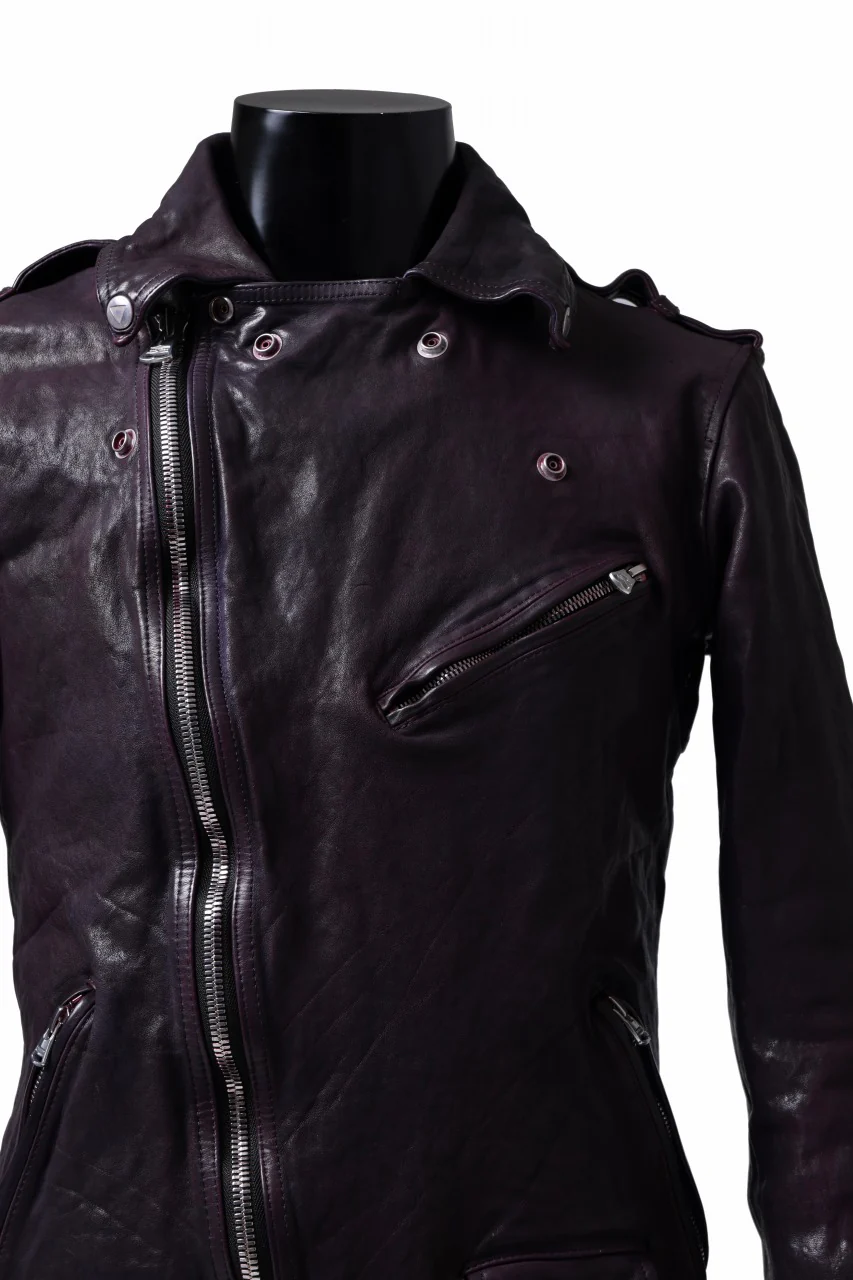 ISAMU KATAYAMA BACKLASH DOUBLE BREASTED JACKET / DOUBLE-SHOULDER OBJECT DYED (PURPLE) - Image 19