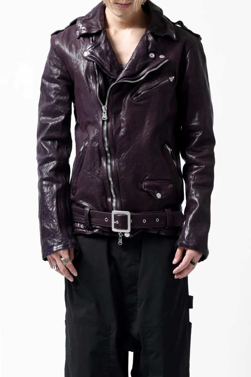 ISAMU KATAYAMA BACKLASH DOUBLE BREASTED JACKET / DOUBLE-SHOULDER OBJECT DYED (PURPLE) - Image 2