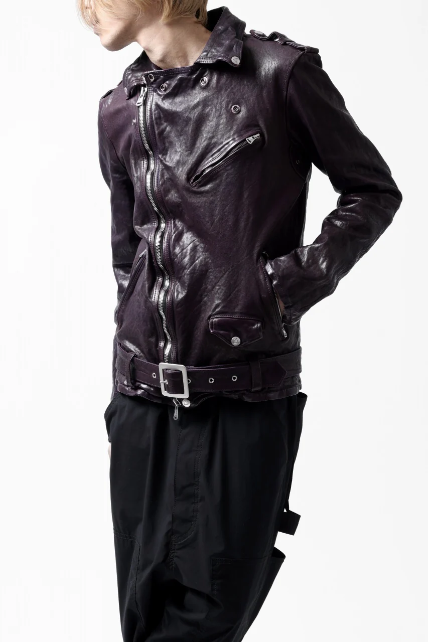 ISAMU KATAYAMA BACKLASH DOUBLE BREASTED JACKET / DOUBLE-SHOULDER OBJECT DYED (PURPLE) - Image 43