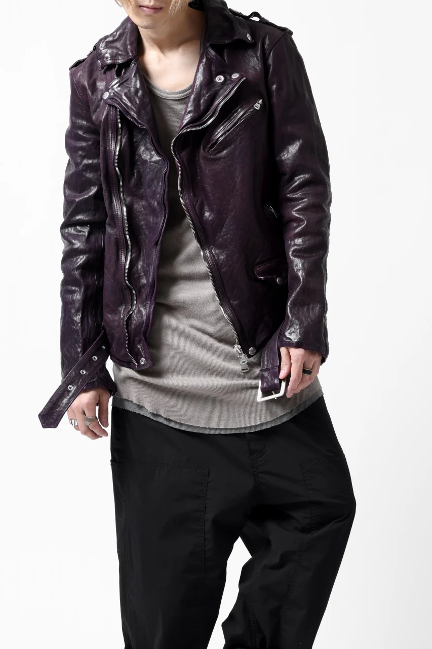 ISAMU KATAYAMA BACKLASH DOUBLE BREASTED JACKET / DOUBLE-SHOULDER OBJECT DYED (PURPLE) - Image 5