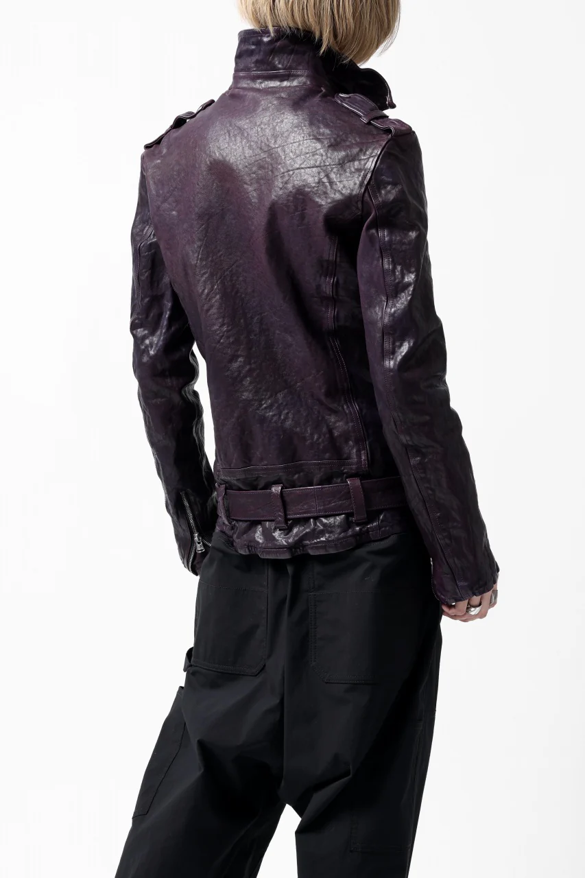 ISAMU KATAYAMA BACKLASH DOUBLE BREASTED JACKET / DOUBLE-SHOULDER OBJECT DYED (PURPLE) - Image 8
