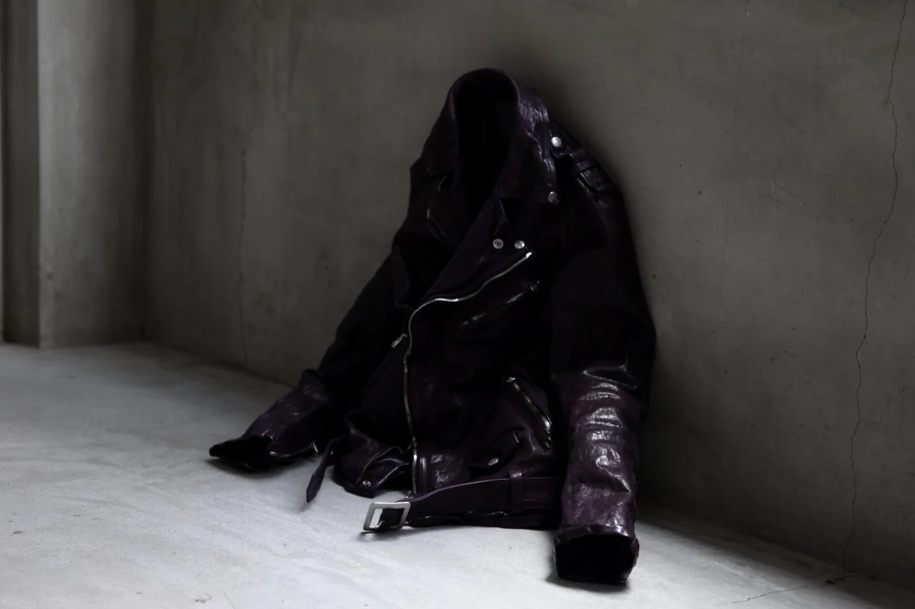 ISAMU KATAYAMA BACKLASH DOUBLE BREASTED JACKET / DOUBLE-SHOULDER OBJECT DYED (PURPLE) - Image 81