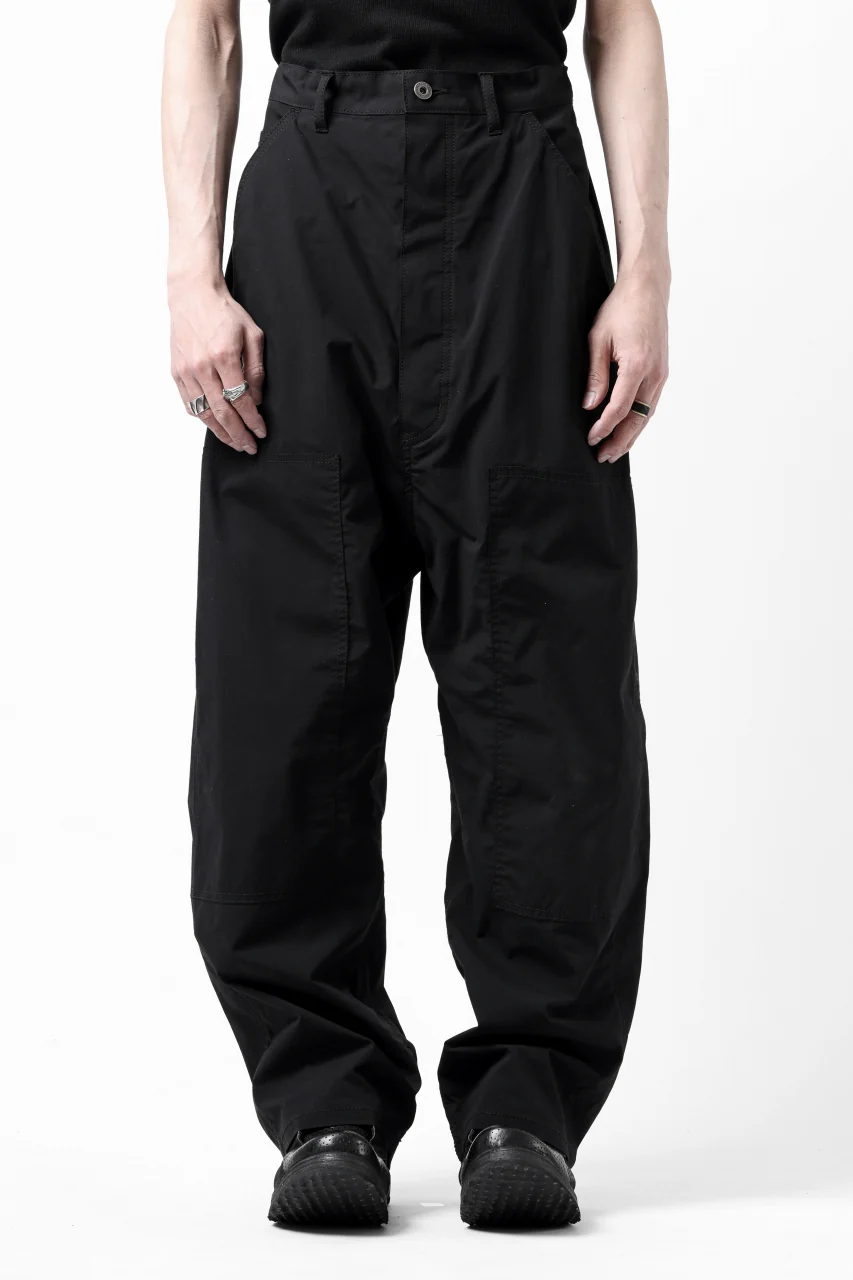 ISAMU KATAYAMA BACKLASH DOUBLE KNEE PANTS / STRETCH TYPEWRITER CLOTH (BLACK) - Image 2
