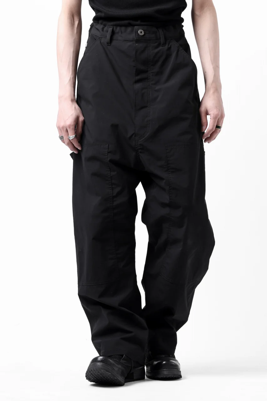 ISAMU KATAYAMA BACKLASH DOUBLE KNEE PANTS / STRETCH TYPEWRITER CLOTH (BLACK) - Image 27