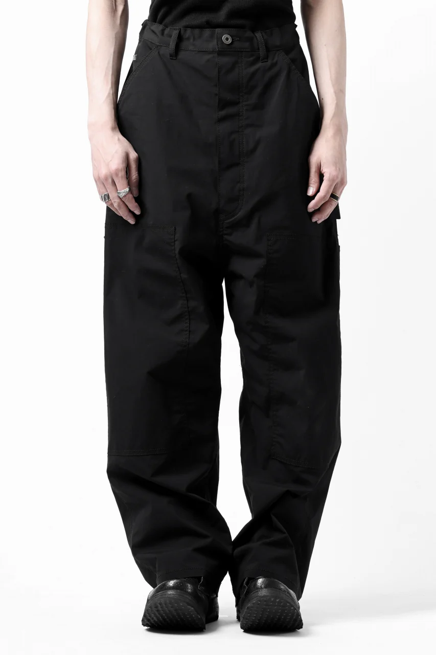 ISAMU KATAYAMA BACKLASH DOUBLE KNEE PANTS / STRETCH TYPEWRITER CLOTH (BLACK) - Image 29