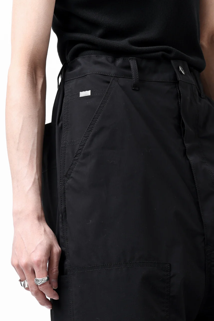 ISAMU KATAYAMA BACKLASH DOUBLE KNEE PANTS / STRETCH TYPEWRITER CLOTH (BLACK) - Image 32