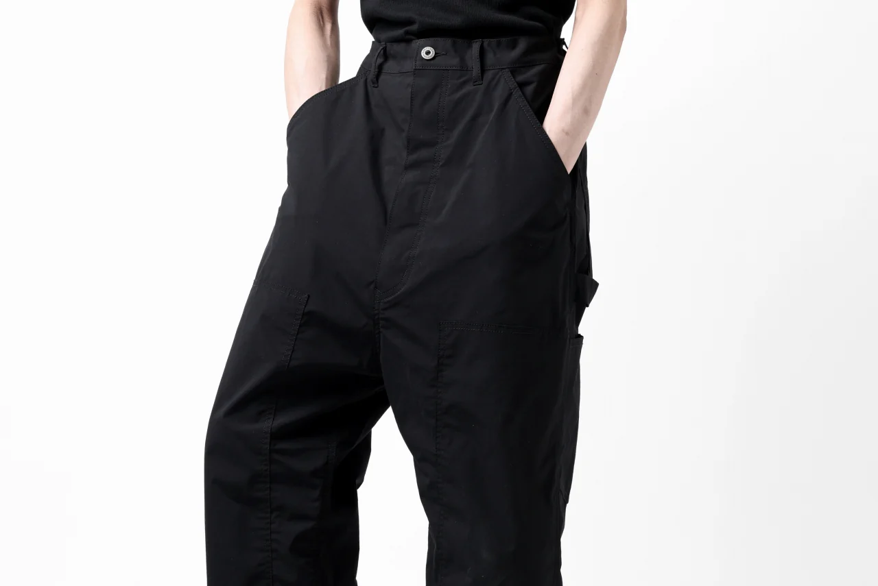 ISAMU KATAYAMA BACKLASH DOUBLE KNEE PANTS / STRETCH TYPEWRITER CLOTH (BLACK) - Image 37