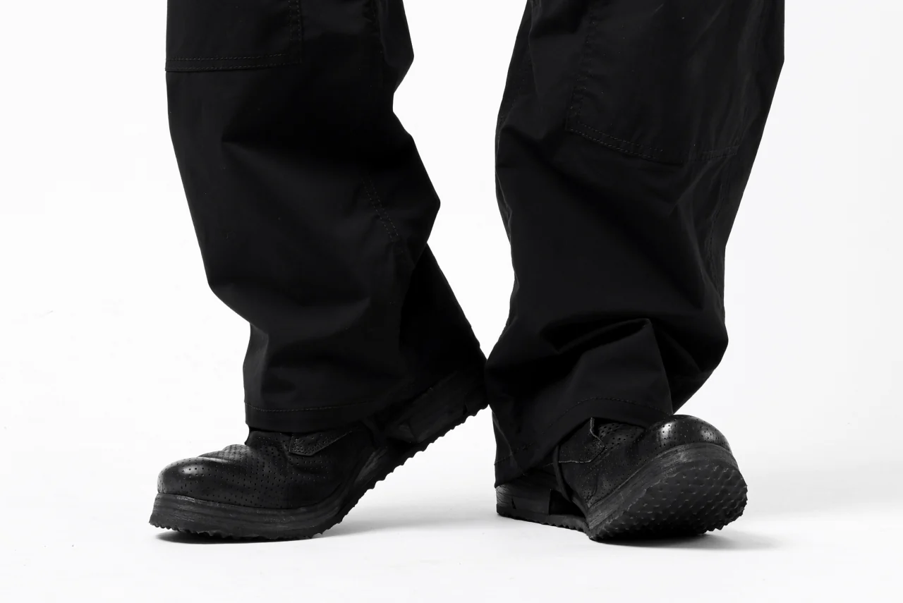 ISAMU KATAYAMA BACKLASH DOUBLE KNEE PANTS / STRETCH TYPEWRITER CLOTH (BLACK) - Image 38