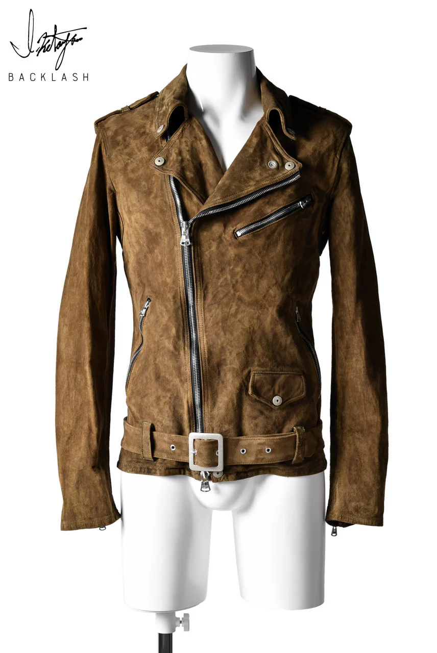 ISAMU KATAYAMA BACKLASH DOUBLE RIDERS JACKET (CALF SUEDE)