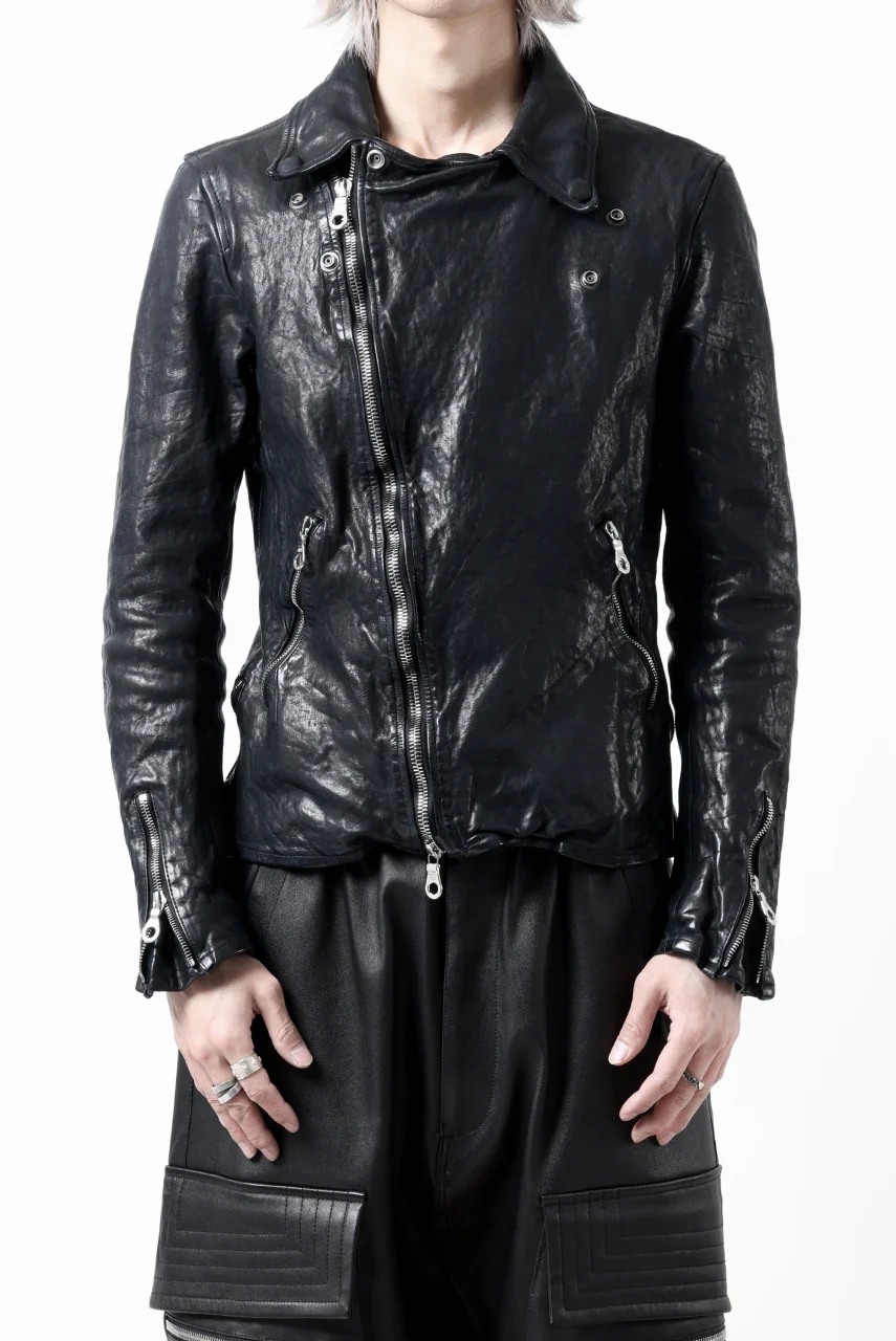 ISAMU KATAYAMA BACKLASH DOUBLE RIDERS JACKET / GARMENT DYED ITALY SHOULDER (MIDNIGHT BLACK) - Image 19