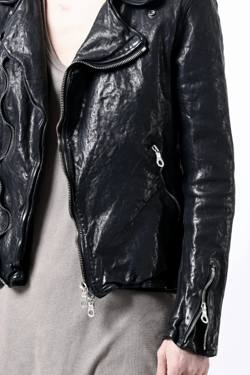 ISAMU KATAYAMA BACKLASH DOUBLE RIDERS JACKET / GARMENT DYED ITALY SHOULDER (MIDNIGHT BLACK) - Image 23