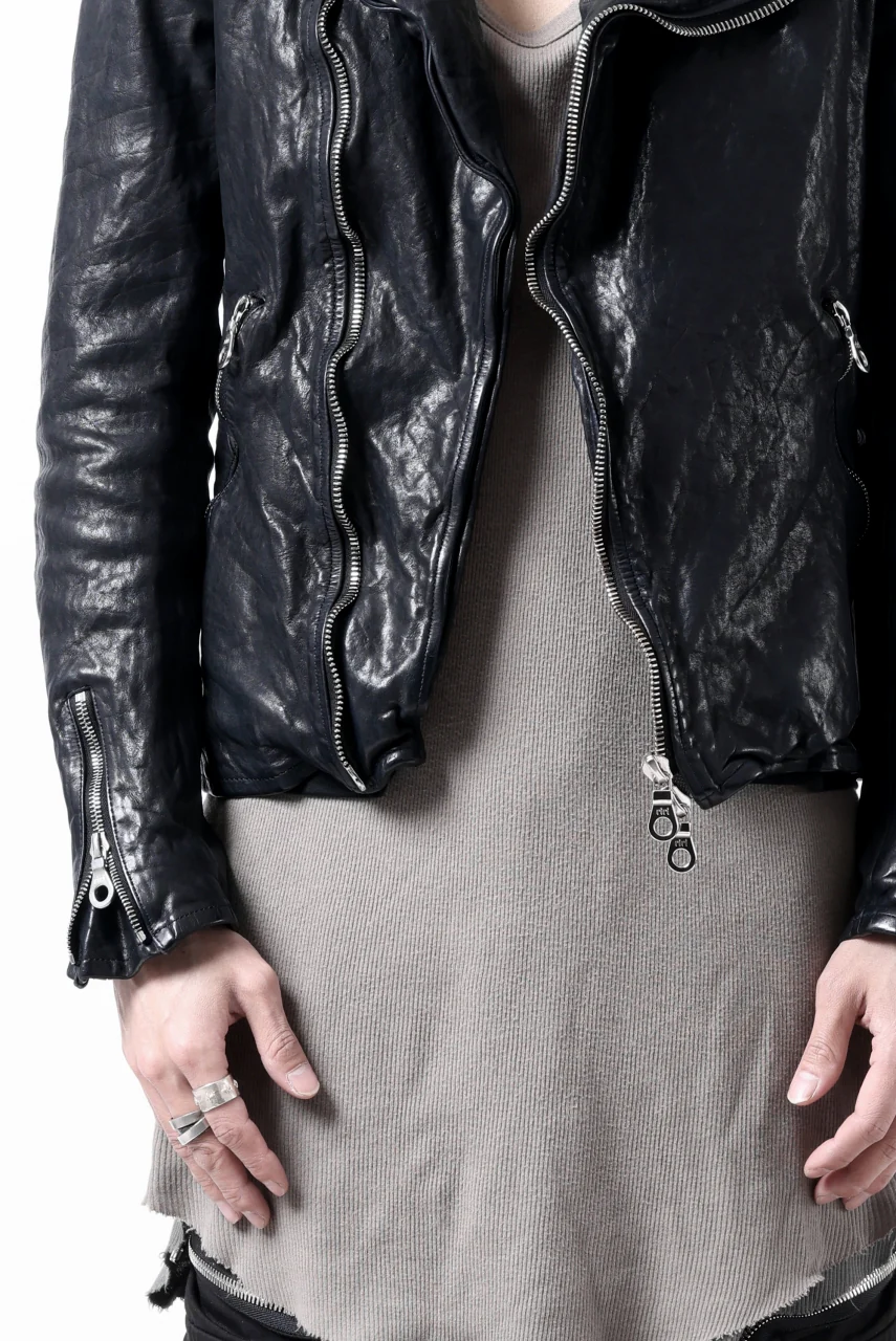 ISAMU KATAYAMA BACKLASH DOUBLE RIDERS JACKET / GARMENT DYED ITALY SHOULDER (MIDNIGHT BLACK) - Image 25