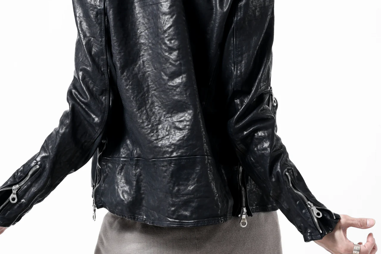 ISAMU KATAYAMA BACKLASH DOUBLE RIDERS JACKET / GARMENT DYED ITALY SHOULDER (MIDNIGHT BLACK) - Image 31