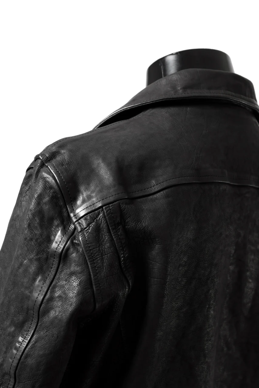 ISAMU KATAYAMA BACKLASH DOUBLE RIDERS JACKET "LIGHTNING" / GARMENT WASHED JP CALF (BLACK) - Image 20