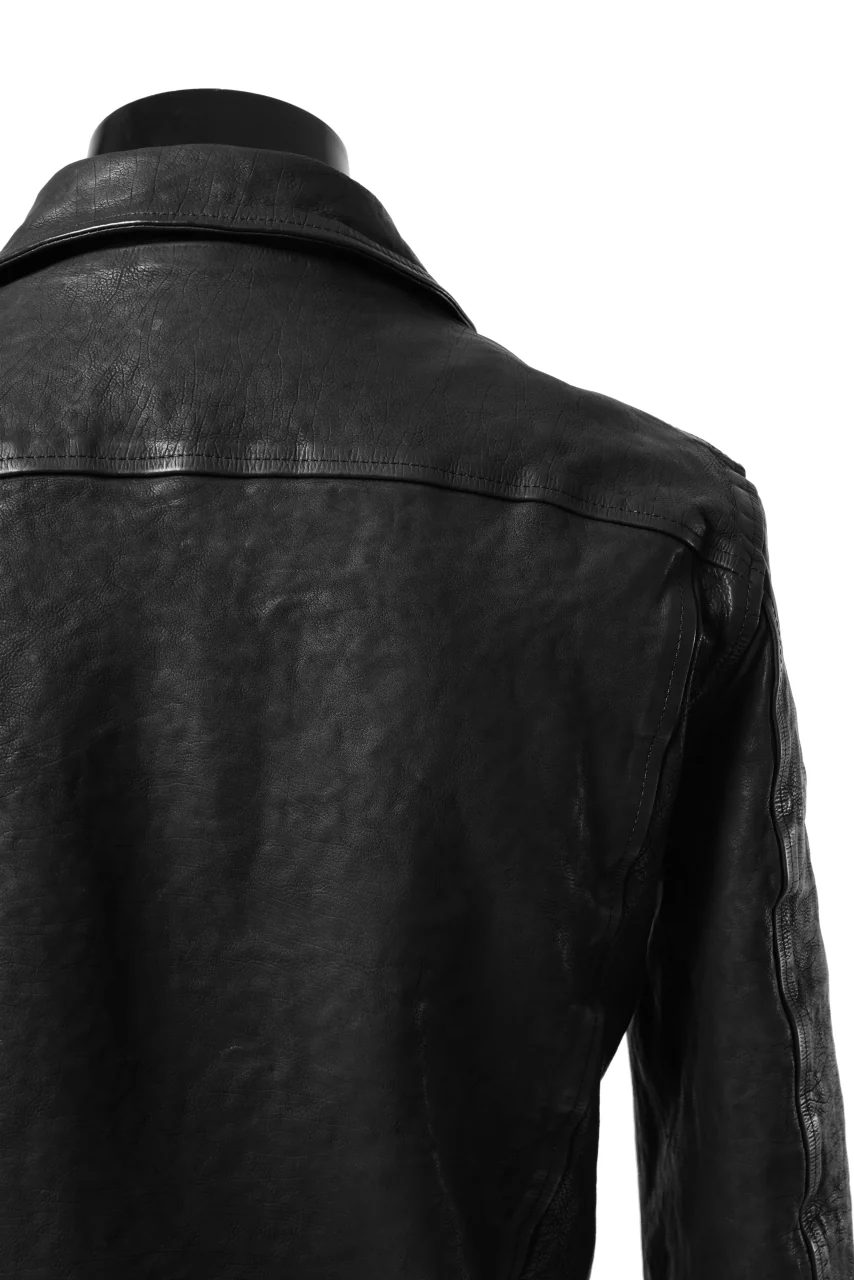 ISAMU KATAYAMA BACKLASH DOUBLE RIDERS JACKET "LIGHTNING" / GARMENT WASHED JP CALF (BLACK) - Image 22