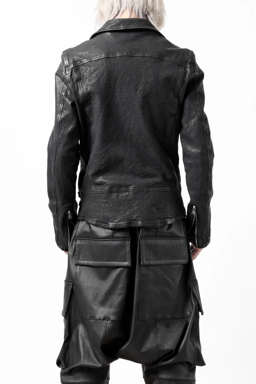 ISAMU KATAYAMA BACKLASH DOUBLE RIDERS JACKET - LIGHTNING / GARMENT WASHED JP CALF (BLACK) - Image 20