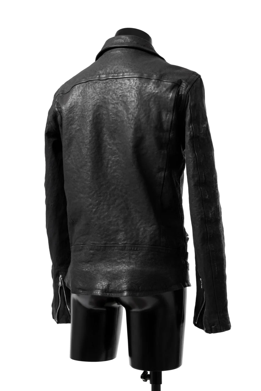 ISAMU KATAYAMA BACKLASH DOUBLE RIDERS JACKET - LIGHTNING / GARMENT WASHED JP CALF (BLACK) - Image 33