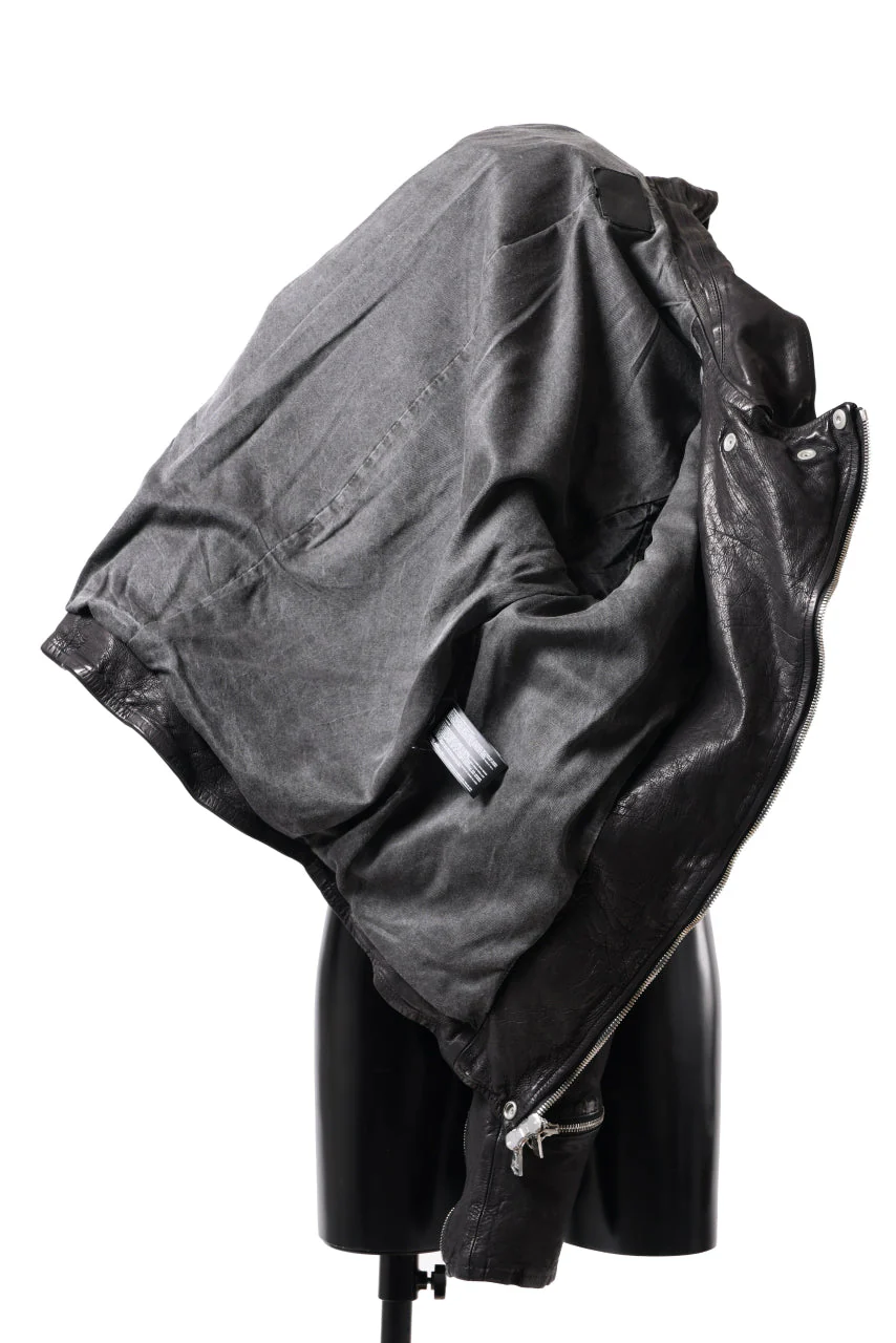 ISAMU KATAYAMA BACKLASH DOUBLE RIDERS JACKET - LIGHTNING / GARMENT WASHED JP CALF (BLACK) - Image 34