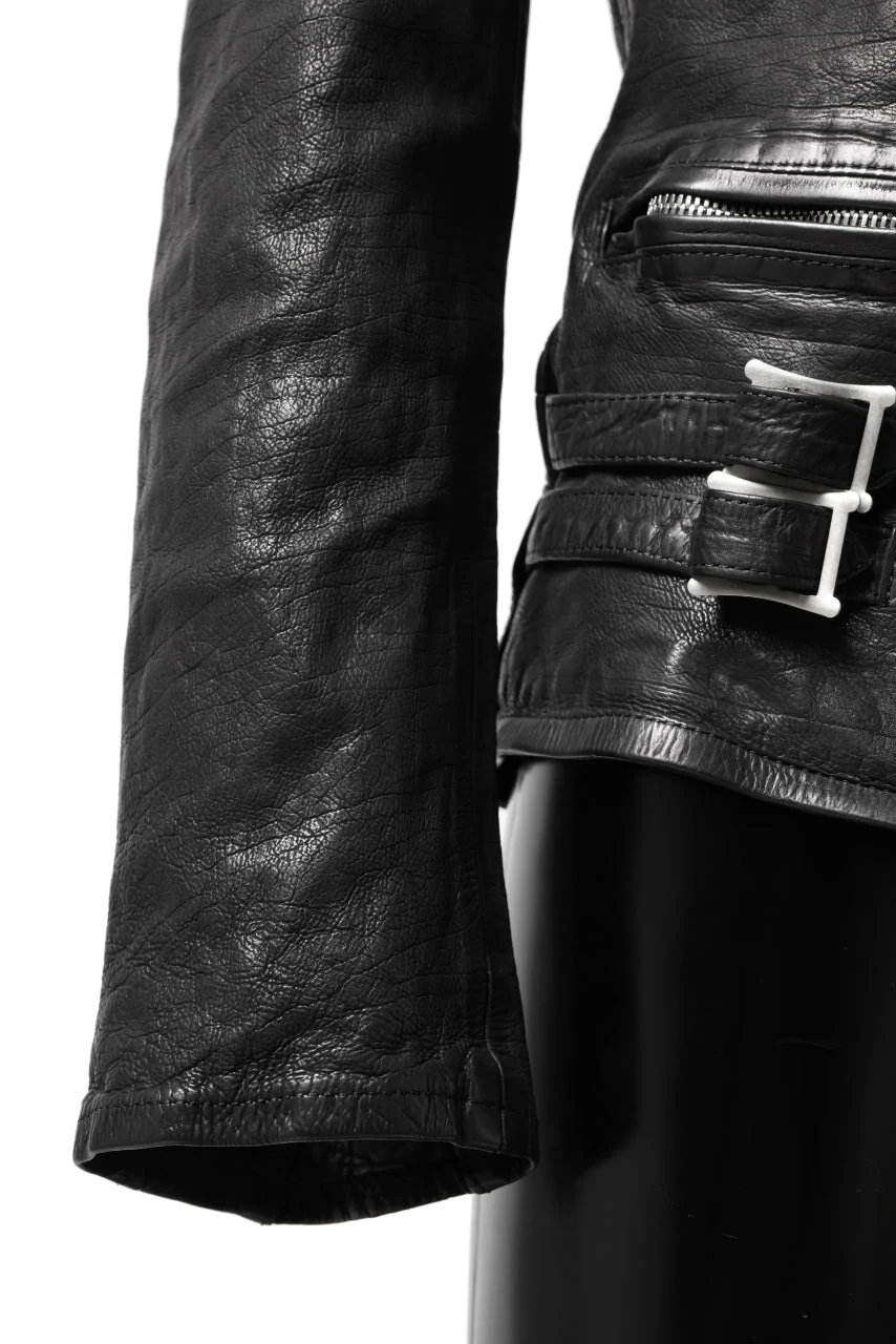 ISAMU KATAYAMA BACKLASH DOUBLE RIDERS JACKET - LIGHTNING / GARMENT WASHED JP CALF (BLACK) - Image 38
