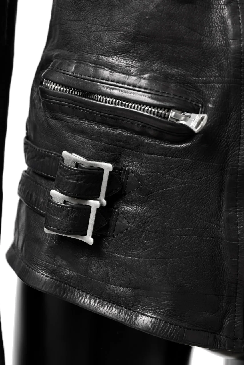 ISAMU KATAYAMA BACKLASH DOUBLE RIDERS JACKET - LIGHTNING / GARMENT WASHED JP CALF (BLACK) - Image 39